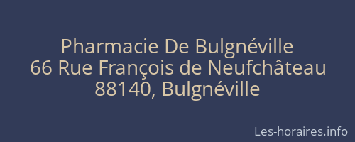 Pharmacie De Bulgnéville
