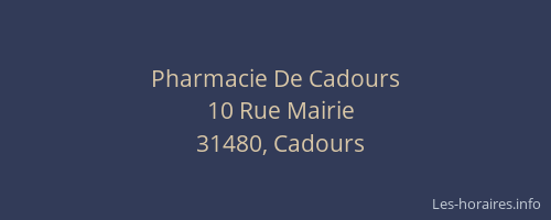 Pharmacie De Cadours