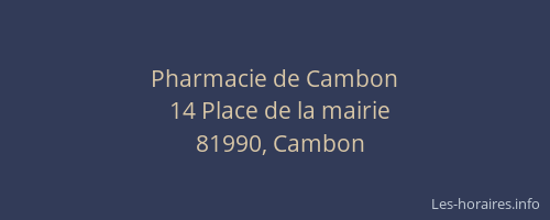 Pharmacie de Cambon