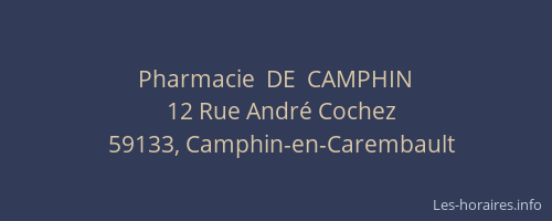 Pharmacie  DE  CAMPHIN