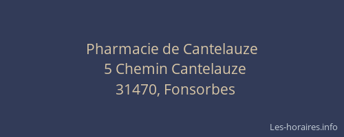 Pharmacie de Cantelauze