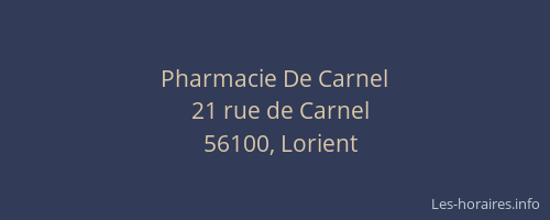 Pharmacie De Carnel