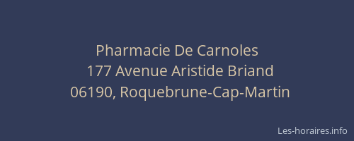 Pharmacie De Carnoles
