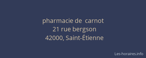 pharmacie de  carnot