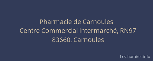 Pharmacie de Carnoules