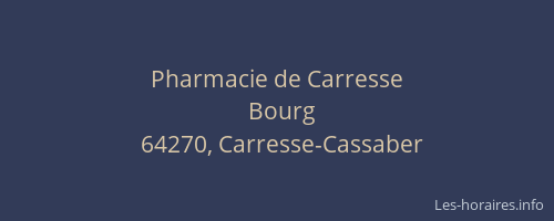 Pharmacie de Carresse