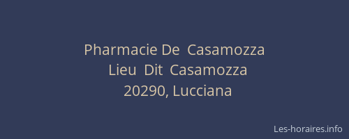 Pharmacie De  Casamozza