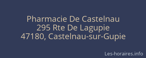 Pharmacie De Castelnau