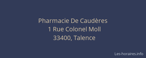 Pharmacie De Caudères