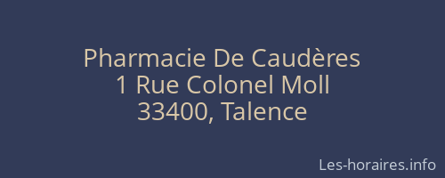 Pharmacie De Caudères