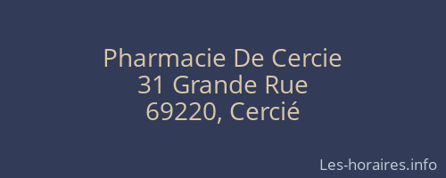 Pharmacie De Cercie