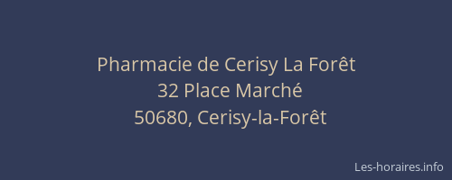 Pharmacie de Cerisy La Forêt