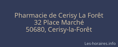 Pharmacie de Cerisy La Forêt