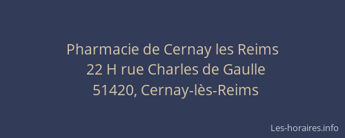 Pharmacie de Cernay les Reims