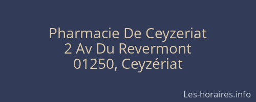 Pharmacie De Ceyzeriat