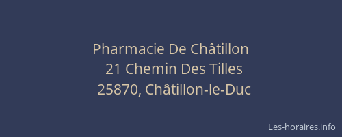Pharmacie De Ch&acirc;tillon