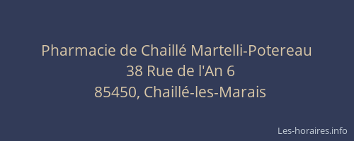 Pharmacie de Chaillé Martelli-Potereau