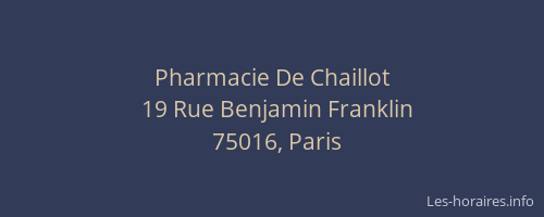 Pharmacie De Chaillot