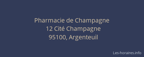 Pharmacie de Champagne