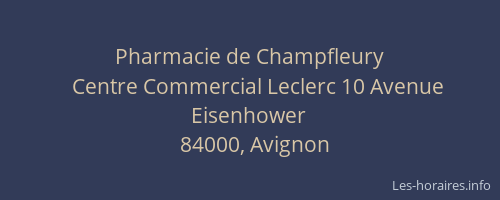 Pharmacie de Champfleury