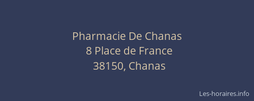 Pharmacie De Chanas