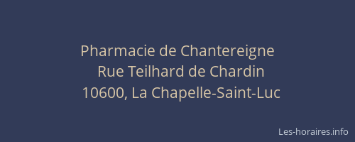 Pharmacie de Chantereigne