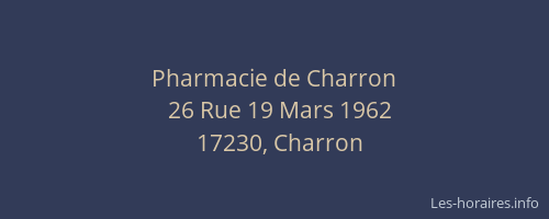 Pharmacie de Charron