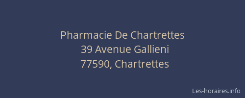 Pharmacie De Chartrettes