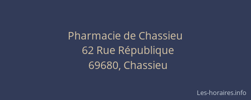 Pharmacie de Chassieu