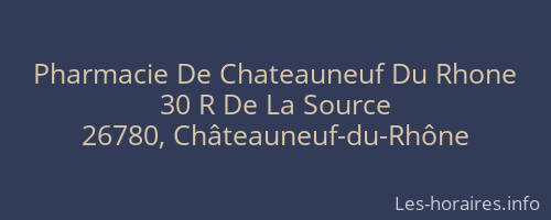 Pharmacie De Chateauneuf Du Rhone