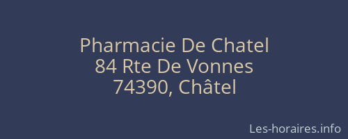 Pharmacie De Chatel