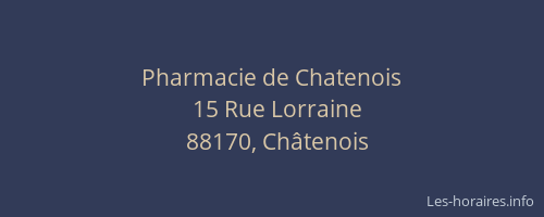 Pharmacie de Chatenois