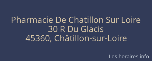 Pharmacie De Chatillon Sur Loire