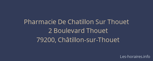 Pharmacie De Chatillon Sur Thouet