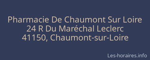 Pharmacie De Chaumont Sur Loire