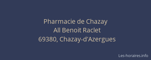 Pharmacie de Chazay