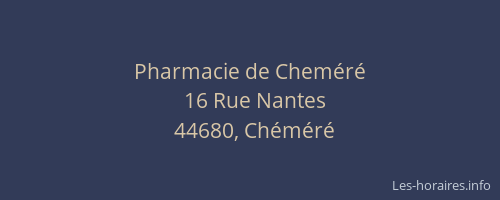 Pharmacie de Cheméré