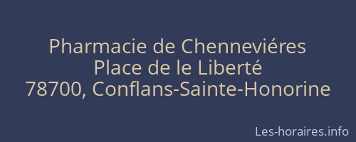Pharmacie de Chenneviéres