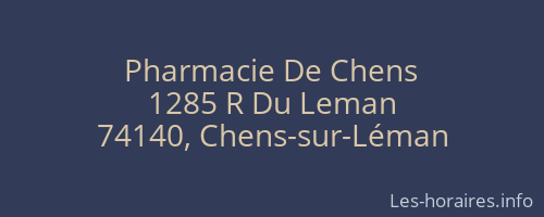Pharmacie De Chens