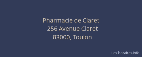 Pharmacie de Claret