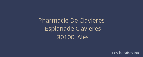 Pharmacie De Clavi&egrave;res