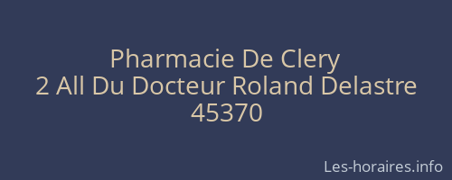 Pharmacie De Clery