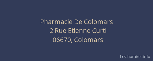 Pharmacie De Colomars