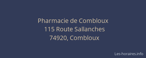 Pharmacie de Combloux
