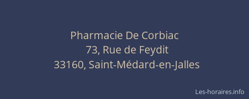 Pharmacie De Corbiac
