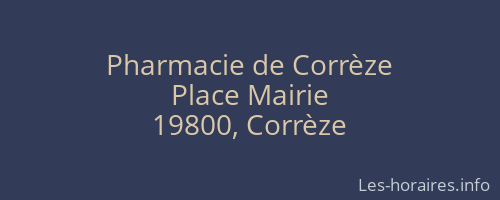 Pharmacie de Corrèze