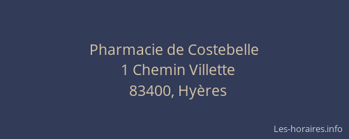 Pharmacie de Costebelle