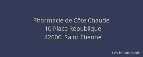 Pharmacie de Côte Chaude