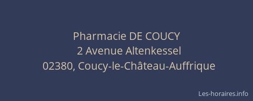 Pharmacie DE COUCY
