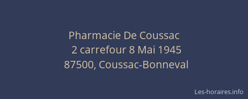 Pharmacie De Coussac